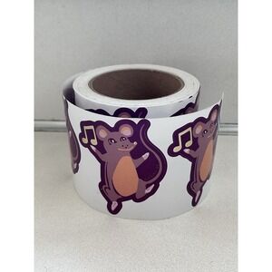 RARE!!! COACH Dancing Party Mouse Huge Roll Of Big Jumbo Advertising Stickers!